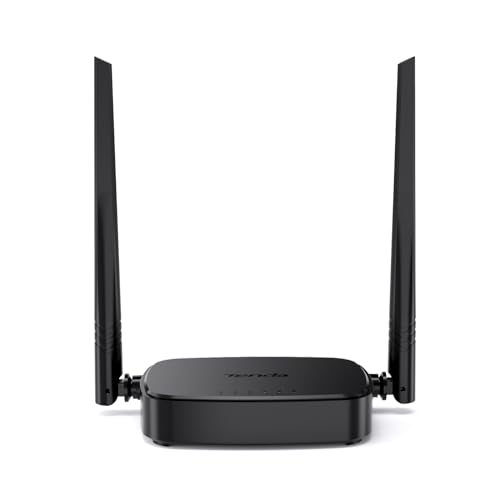 Tenda 4G03 Pro 4G LTE Router, WLAN Router für Nano-SIM-Karten (N300 CAT4, 150 Mbit/s im Download, 300 Mbit/s 2,4GHz) 2*4dBi Antennen, Plug & Play, Fast-Ethernet-Port, App, Router Modus, LED, Schwarz
