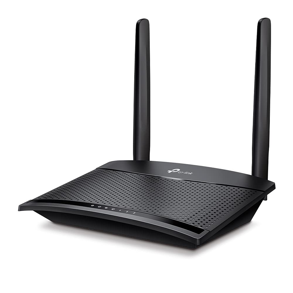 TP-Link TL-MR100 LTE Router, 4G Router unterstützt SIM Karten, 4G Cat4 bis zu 150 Mbit/s, WLAN 2.4GHz N300, 2x 100 Mbps Ports, Plug and Play, bis zu 32 Geräte, Kindersicherung, Gast-Netzwerk