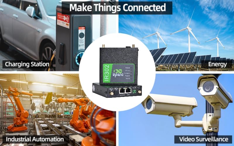 InHand Networks IR302 kompakter Industrie 4G Router, Dual SIM, LTE CAT 4, Wi-Fi, IoT VPN Router,Externe Antenne,Verwaltung über Cloud-Plattform,kompatibel mit jedem Mobilfunk-Provider,Wohnmobil WLAN