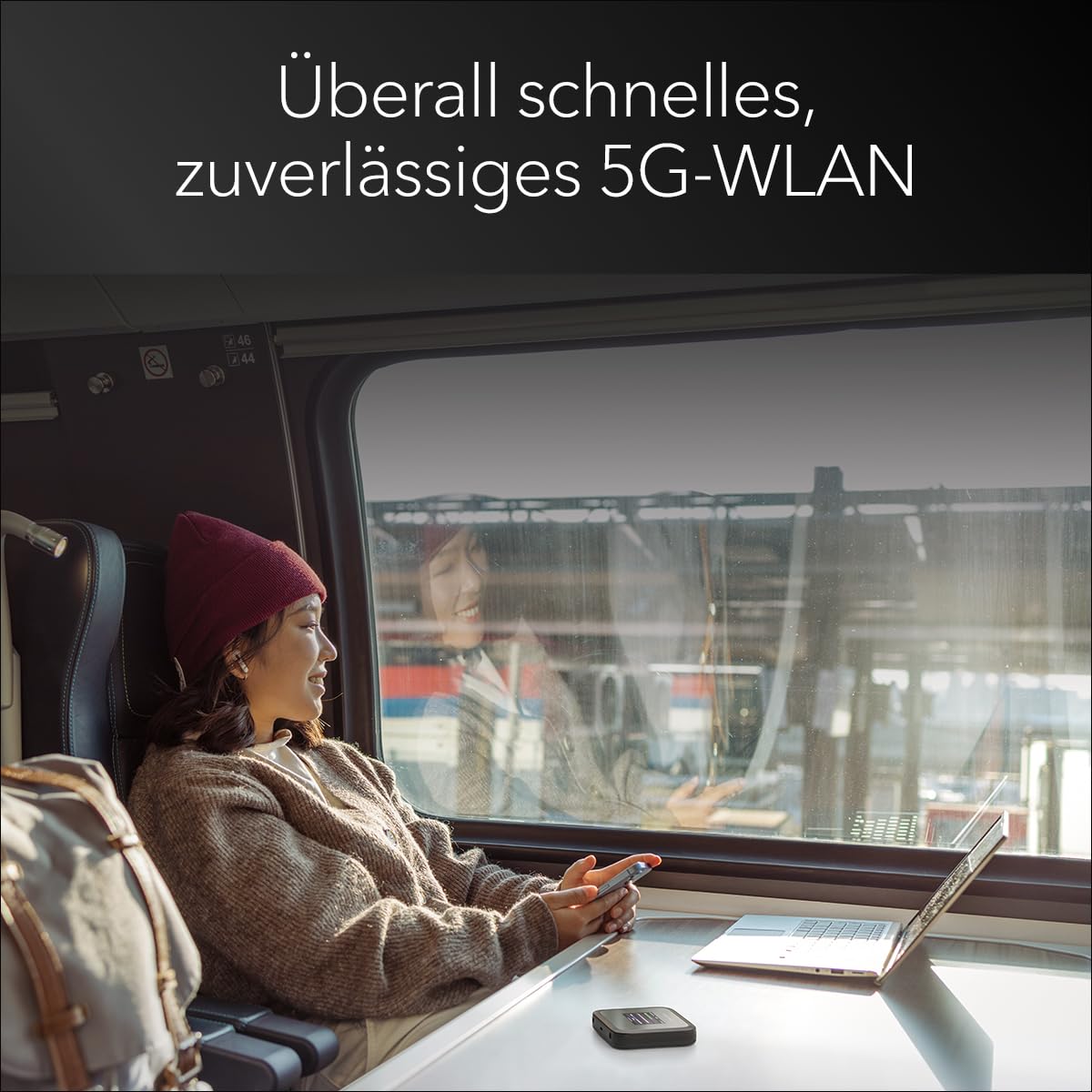 NETGEAR Nighthawk M3 – 5G Router SIM Karte, Mobiler WLAN Router | bis zu 2,5 GBit/s – SIM-Steckplatz entsperrt – Tragbarer WLAN-Hotspot z– 5G- und 4G-MiFi, bis zu 32 Geräte (MH3150)