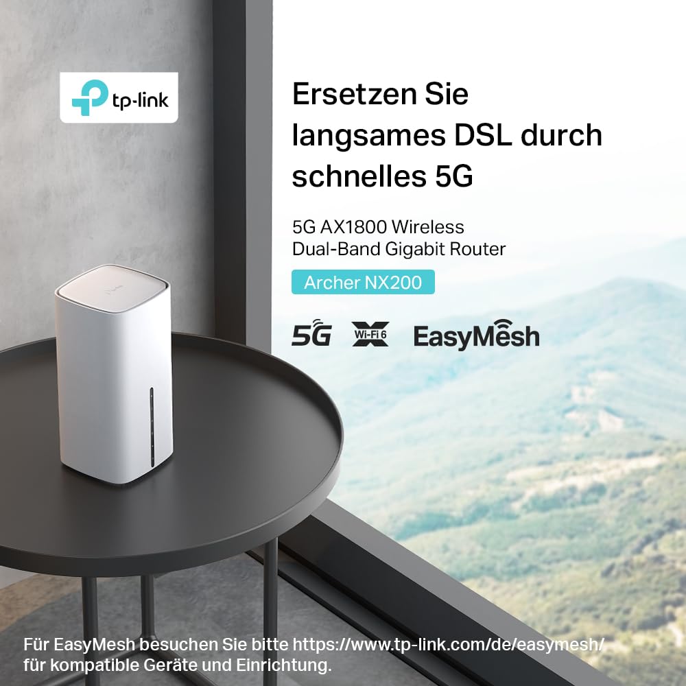 TP-Link Archer NX200 LTE WLAN Router, 5G Router SIM-Karte, AX1800 Dualband-WLAN 6, 3 x Gigabit-Ports, MU-MIMO, Web- und APP-Verwaltung, Plug-and-Play