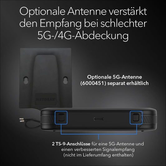 NETGEAR Nighthawk M3 – 5G Router SIM Karte, Mobiler WLAN Router | bis zu 2,5 GBit/s – SIM-Steckplatz entsperrt – Tragbarer WLAN-Hotspot z– 5G- und 4G-MiFi, bis zu 32 Geräte (MH3150)
