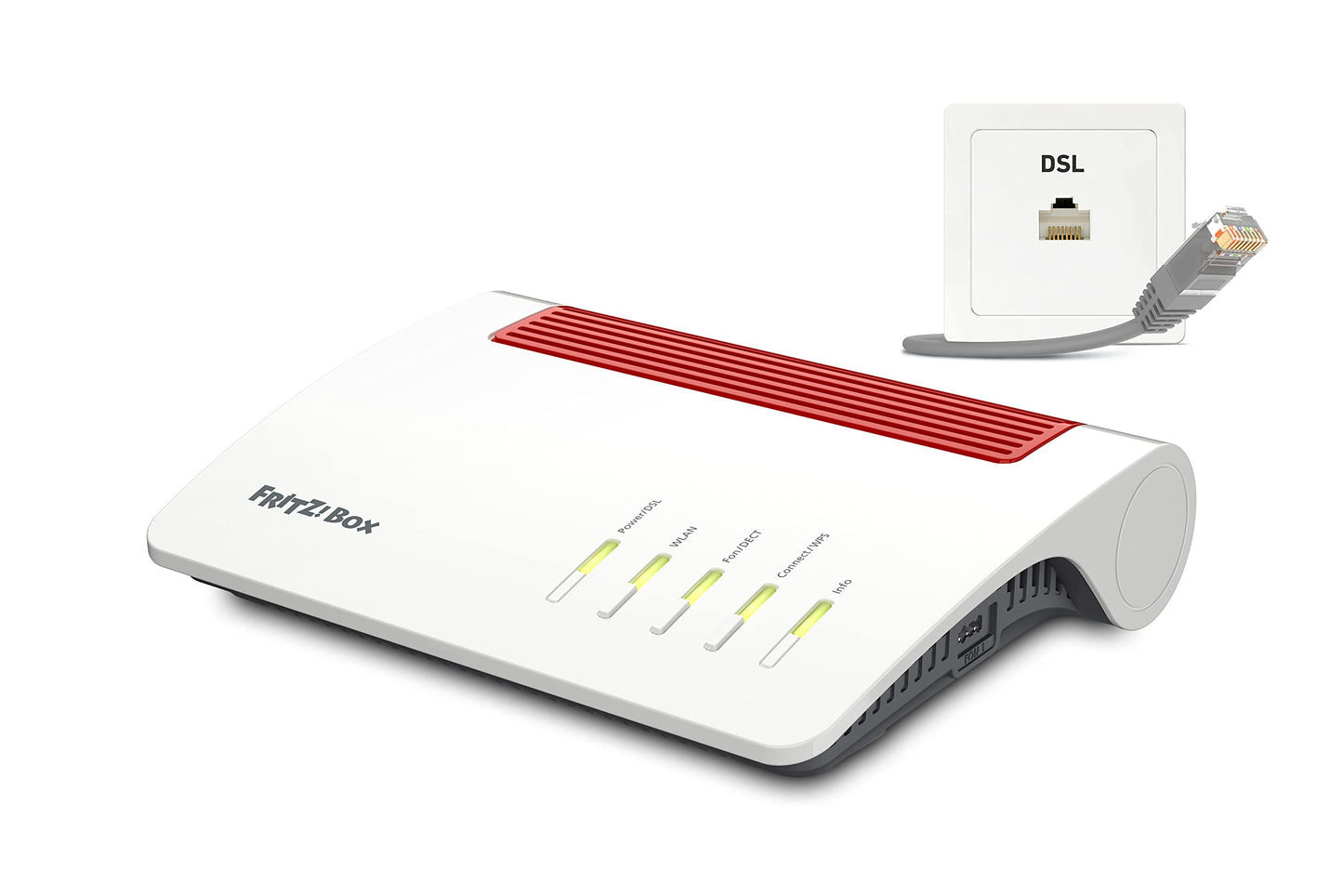 FRITZ!Box 7590 AX (Wi-Fi 6 DSL-Router mit 2.400 MBit/s (5GHz) & 1.200 MBit/s (2,4 GHz),bis zu 300 MBit/s mit VDSL-Supervectoring 35b,WLAN Mesh,DECT-Basis,deutschsprachige Version)