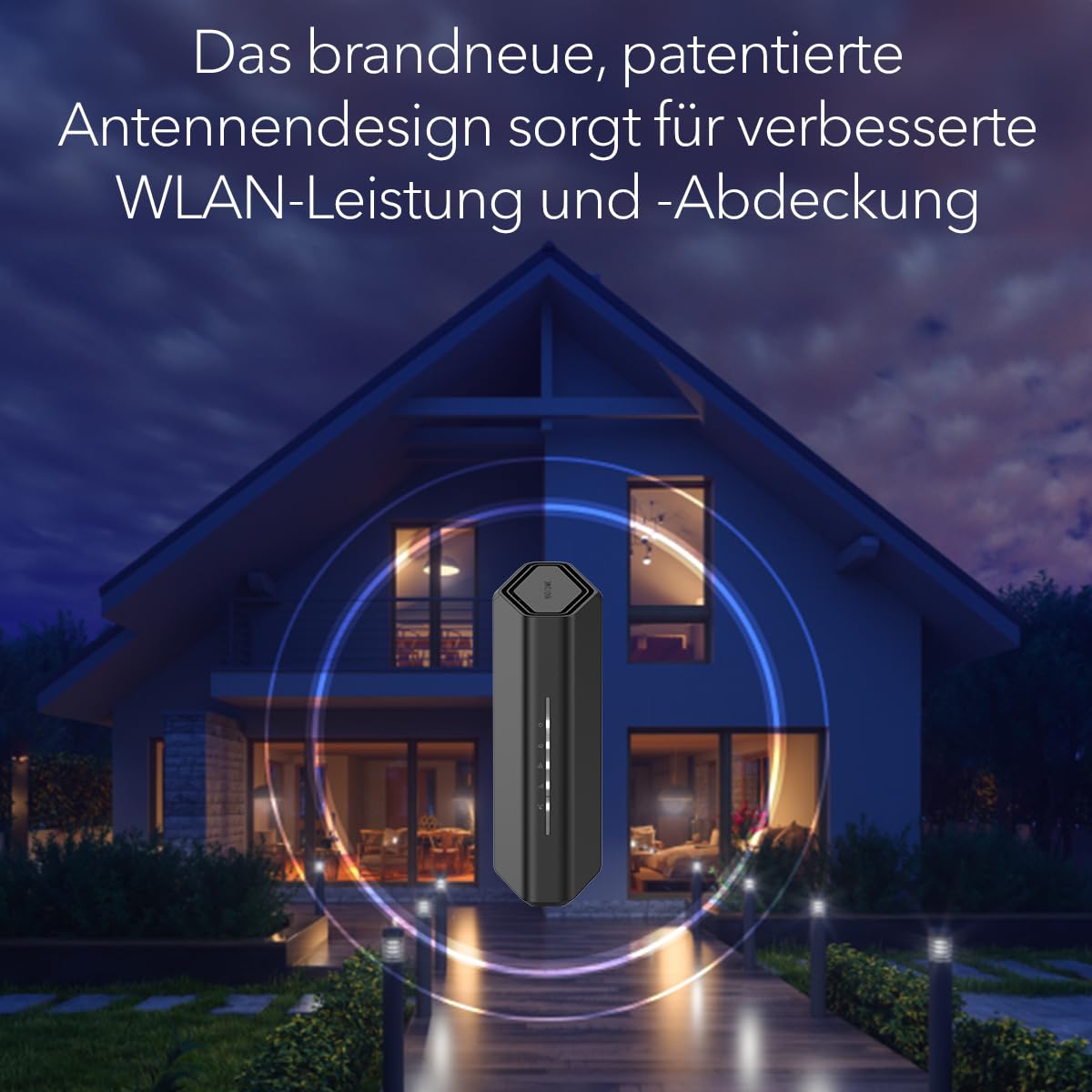 NETGEAR Nighthawk Dual-Band WiFi 7-Router (RS100) – Sicherheitsfunktionen, BE3600 WLAN-Geschwindigkeit (bis zu 3,6 GBit/s) – Abdeckung bis zu 135 m², 50 Geräte – 2,5-Gig-Internetanschluss