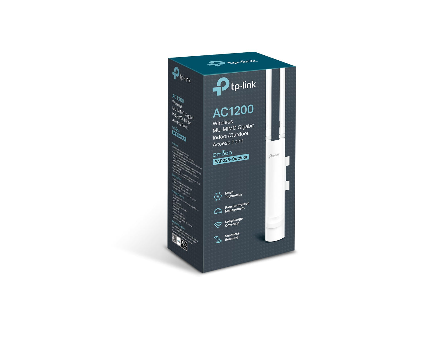 TP-Link EAP225-Outdoor Dualband Gigabit Outdoor WLAN Access Point (300Mbit/s 2,4GHz, 867Mbit/s 5Ghz, 802.3af/at, Omada SDN, IP65 wetterfest für Außenumgebung) weiß