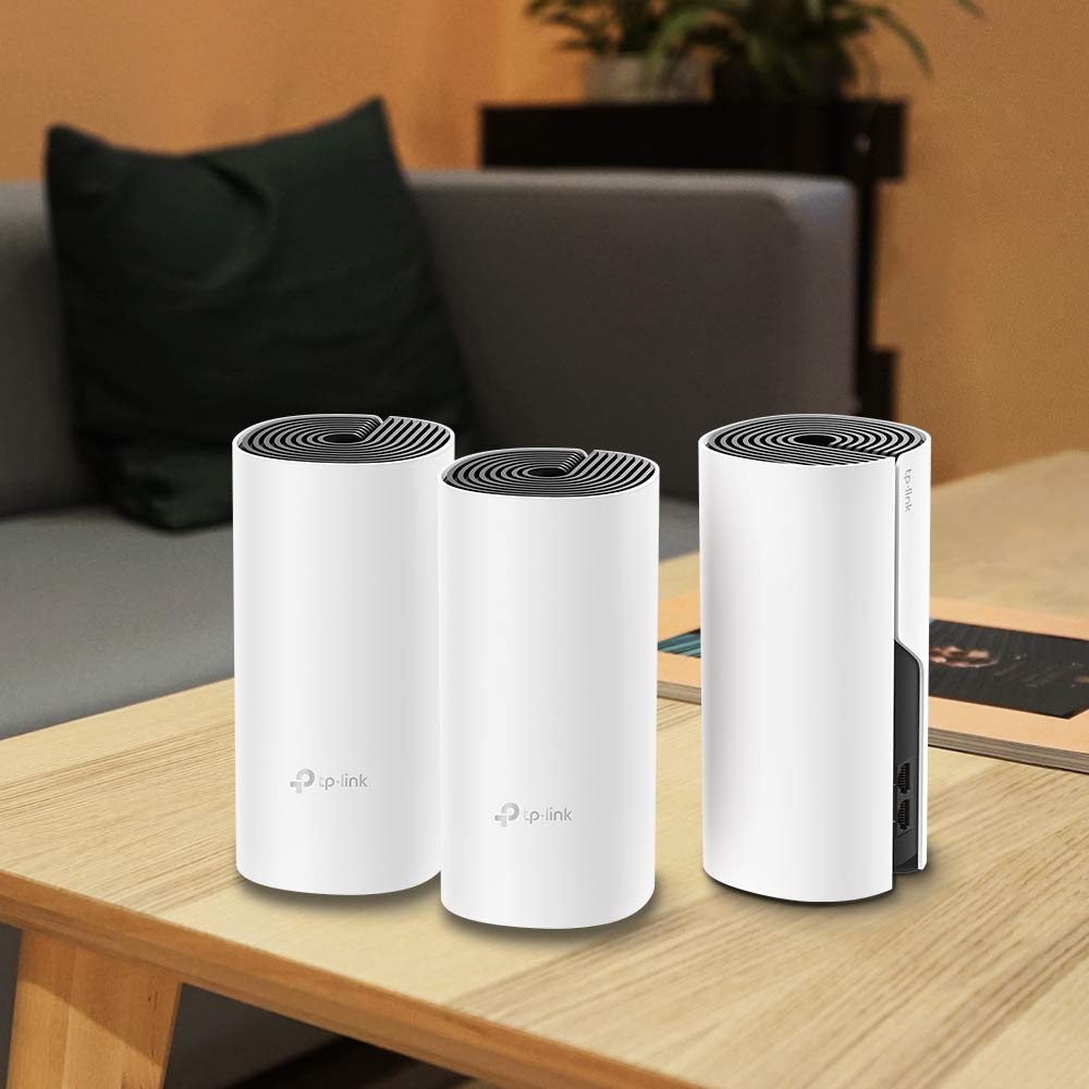TP-Link Deco M4 Mesh WLAN Set (3er Pack), AC1200 Dual Band Router & Repeater, 2x Gigabit Ports für jede Einheit, empfohlen für Häuser mit 3-5 Schlafzimmern, Umfassender Jugendschutz