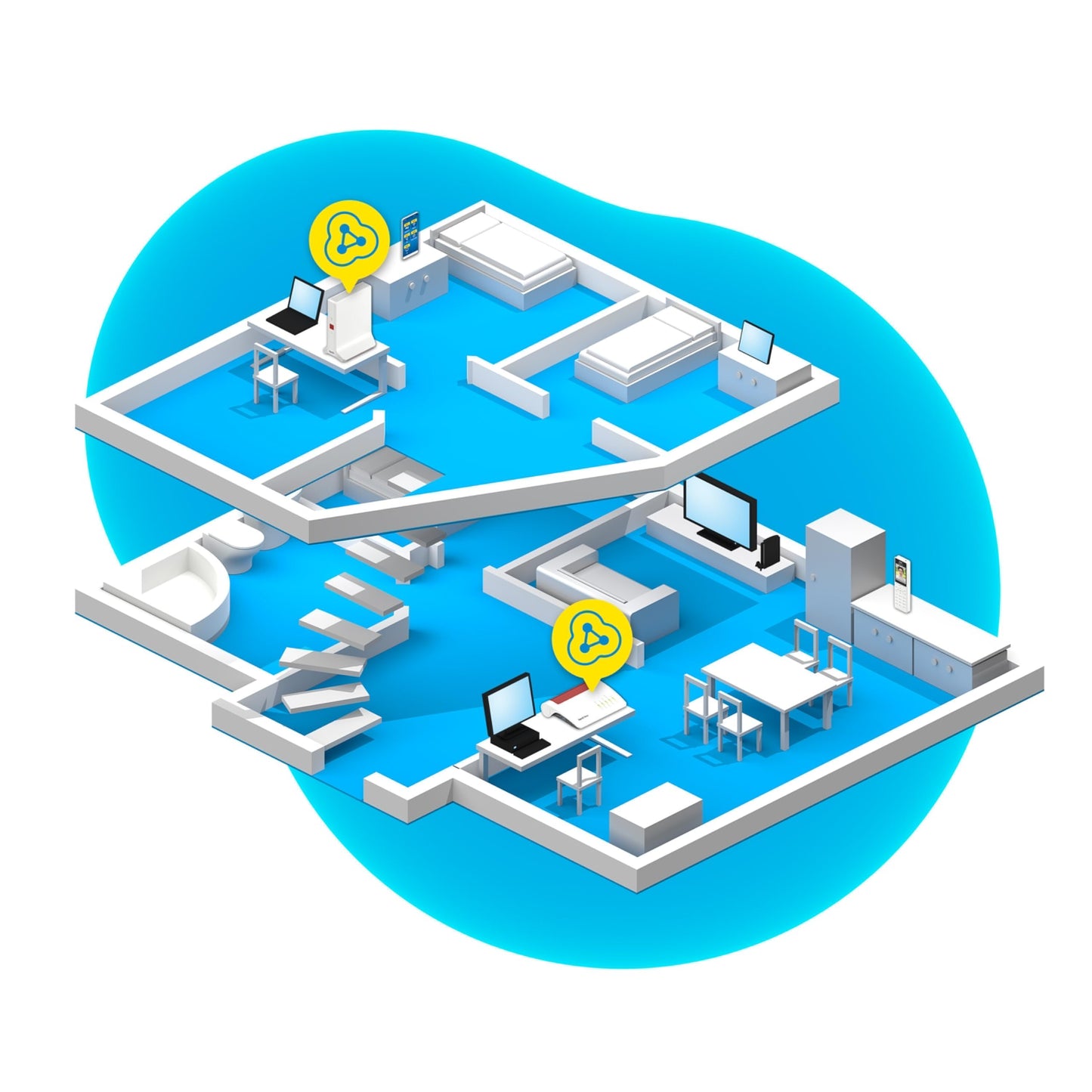 FRITZ!Repeater 3000 AX (Wi-Fi 6 Repeater mit drei Funkeinheiten und insgesamt bis zu 4.200 MBit/s: 2x 5 GHz-Band (bis zu 3.600 MBit/s), 2,4 GHz-Band (bis zu 600 MBit/s), deutschsprachige Version)