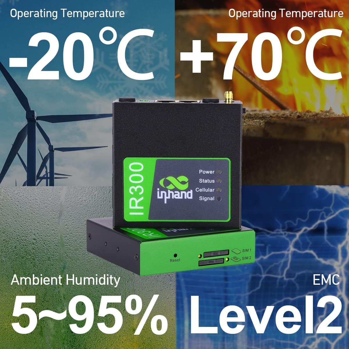 InHand Networks IR302 kompakter Industrie 4G Router, Dual SIM, LTE CAT 4, Wi-Fi, IoT VPN Router,Externe Antenne,Verwaltung über Cloud-Plattform,kompatibel mit jedem Mobilfunk-Provider,Wohnmobil WLAN