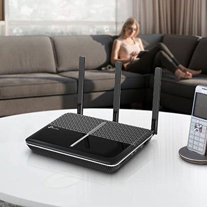 TP-Link Archer VR2100v WLAN Telefonie VDSL DSL Modem Router, VDSL2 35b 350 Mbit/s, AC2100 Dual-Band WLAN, USB 3.0, Unterstützt Telekom, O2, 1&1, nicht Vodafone MIC, nur für Deutschland