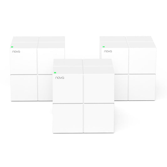 Tenda Nova MW6 Mesh WLAN System - AC1200 Dual Band Mesh Set - empfohlen für Häuser mit 3-4 Schlafzimmern - 6xGigabit Port - Ersetzt Router und Repeater- APP Steuerung - WPA2-3er Pack