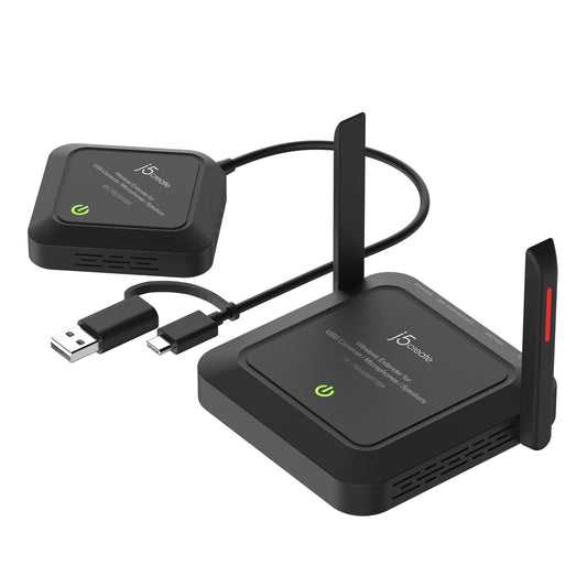 j5create Wireless Extender für USB Webcam/Mikrofone/Lautsprecher, funktioniert mit Windows und Mac, Nicht für TV und USB Maus/Tastatur (JVW120)