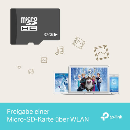 TP-Link M7350 - 4G (CAT4) Tragbarer WLAN-Router, MiFi, Farbbildschirm, 150 Mbit/s, 2000-mAh-Akku (8 Std.), Verbindung von 10 Geräten gleichzeitig, einfache Konfiguration, Farbe Schwarz