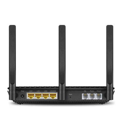 TP-Link Archer VR2100v WLAN Telefonie VDSL DSL Modem Router, VDSL2 35b 350 Mbit/s, AC2100 Dual-Band WLAN, USB 3.0, Unterstützt Telekom, O2, 1&1, nicht Vodafone MIC, nur für Deutschland