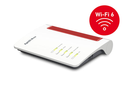 FRITZ!Box 7510 (Wi-Fi 6 DSL-Router (WLAN AX), bis zu 600 MBit/s (2,4 GHz), VDSL-Supervectoring 35b bis zu 300 MBit/s, WLAN Mesh, DECT-Basis, Media Server, geeignet für Deutschland)