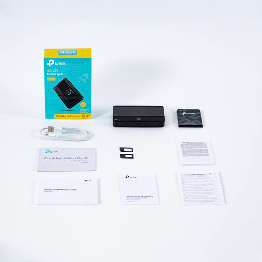 TP-Link M7350 - 4G (CAT4) Tragbarer WLAN-Router, MiFi, Farbbildschirm, 150 Mbit/s, 2000-mAh-Akku (8 Std.), Verbindung von 10 Geräten gleichzeitig, einfache Konfiguration, Farbe Schwarz