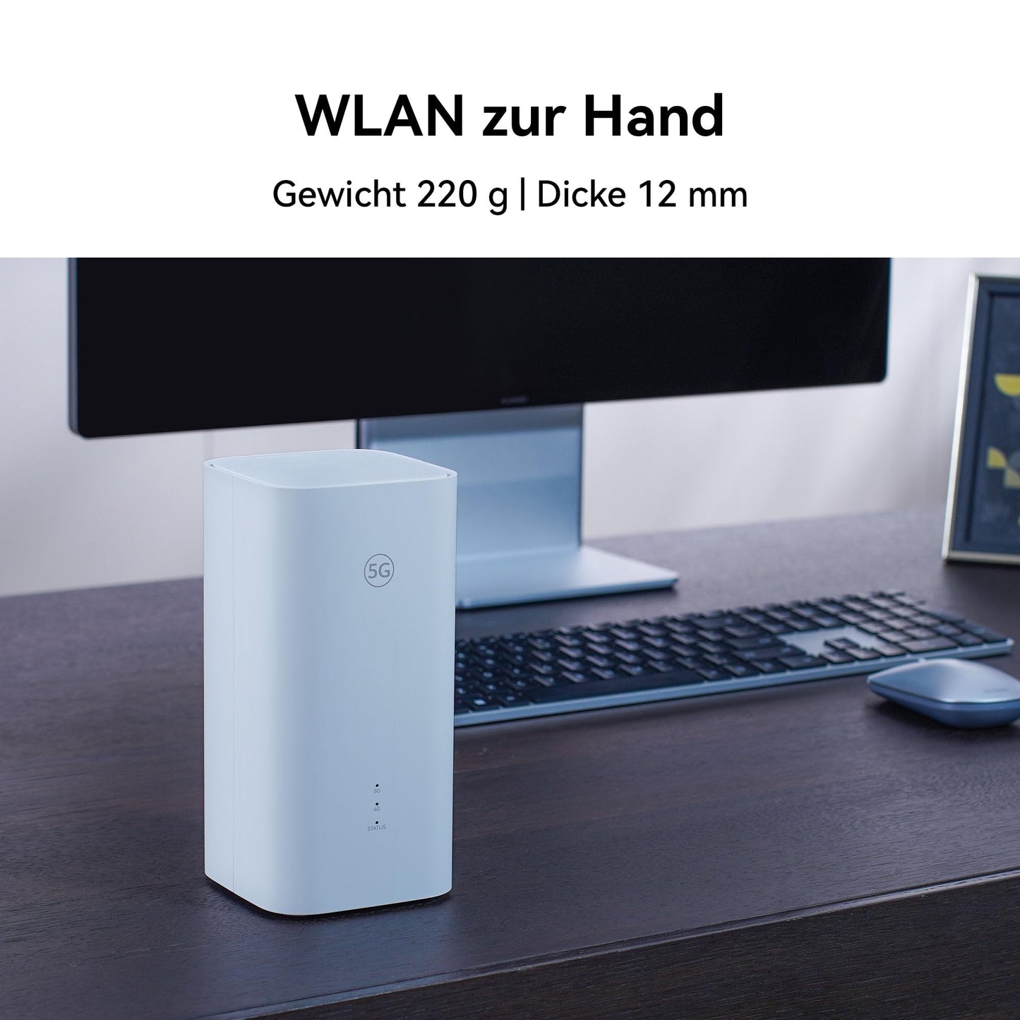 5G CPE 5s, H153, 5G Router SIM, Wi-Fi 6 AX3000, DL 3600 Mbit/s/UL 500 Mbit/s, 9-dBi-Antenne mit hoher Verstärkung, LAN/WAN-Anschluss, Visualisierte WLAN-Diagnose, 30 Monate Garantie