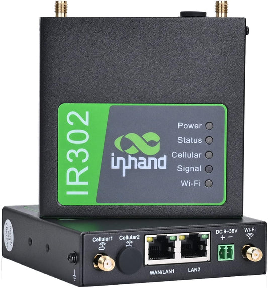 InHand Networks IR302 kompakter Industrie 4G Router, Dual SIM, LTE CAT 4, Wi-Fi, IoT VPN Router,Externe Antenne,Verwaltung über Cloud-Plattform,kompatibel mit jedem Mobilfunk-Provider,Wohnmobil WLAN